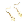 Pendientes Mano de Fátima dorados en acero con detalle de corazón y fondo blanco - Mano de Hamsa / Dorado