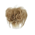 Messy curly light brown synthetic hair bun scrunchie with elastic rubber band - Strawberry Blonde (613/27#)
