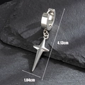 Orecchino a stella in acciaio inossidabile con misura di 4,13 cm su pietra nera naturale - Stile Stella a Quattro Punte Minimalista(S382)