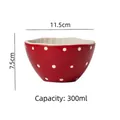 Cuenco de cerámica rojo con lunares blancos y borde ondulado, diseño hongo, 11,5 cm - Tz-306 Cuenco Estilo Hongo De 45 Pulgadas