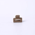 Mini pince à cheveux carrée évidée de 2,5 cm en marron mat pour frange et coiffure - Pièce Unique / Café Jaune