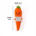 Handmade crochet positive carrot plush doll with motivational card, size 16cm x 5cm - Carrot with Positive Card