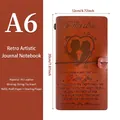 Brown A6 PU leather vintage notebook with heart engraving and To My Wife quote - Brown - To Wife (Heart) / A6(120*200mm)