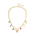 Collier pendentif de Noël en acier inoxydable avec charm renne mignon et pendentifs festifs. - Style 10