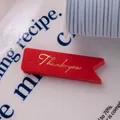 Red swallowtail thank you tag with gold foil script and punch hole, 7x2cm size - Bronzing Long Strip Thank You - Red - 2*7cm