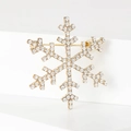Broche de copo de nieve dorado con cristales brillantes para estilo elegante de invierno - Dorado
