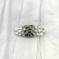 Silver alloy hair clip with hammered texture and cute panda motif in a variant oval style - 8# Silver (Small Hammered Oval)