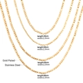 Catene cubane da 2,3mm in acciaio inossidabile placcato oro da 45cm, 50cm, 55cm e 60cm - 45cm / Catena Curb da 2,3 mm (Oro)