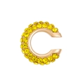 Chic rose gold C-shaped ear cuff featuring sparkling yellow crystals for a trendy look - 1.3cm Outer Diameter / KC Gold - Yellow (2036)
