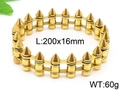Gouden roestvrijstalen motorarmband voor heren, bullet chain stijl, 200x16mm - 16mm Breedte (KB100099-K) / Goud