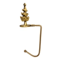 Bronze Christmas stocking holder with a decorative stylized Christmas tree and long hook - Christmas Tree / Antique Bronze