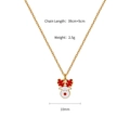 Detailed size view of reindeer pendant necklace with dimensions 39cm plus 5cm chain length - Cartoon Reindeer