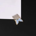 Eleganter Haarkamm aus goldfarbenem Metall mit blauem Emaille und Strasssteinen - Gold