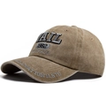 Dunkelkhaki Baseballkappe im Distressed-Look mit Vintage VAIL Bestickung aus Baumwolle - Khaki