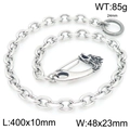 Punk style silver metal trouser chain with detailed dragon head clasp and oval links - Style B Dragon Buckle (40cm)