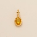 Elegant gold pendant featuring an oval yellow birthstone with a minimalist design - Oval November (Yellow Zirconia)
