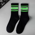 One Size Black with Neon Green Stripes