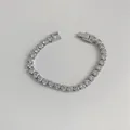 Classic silver tennis bracelet with round-cut sparkling cubic zirconia and secure clasp - Silver Zirconia Tennis Chain (SBP444)