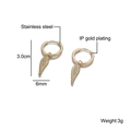 Golden 18K gold plated stainless steel angel wing earrings with 3.0cm total length - Angel Wing Pendant Style (E00365G)