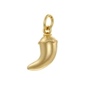 Polished gold chili pendant with top ring for DIY necklace making on white background - Gold Banana Shape