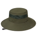 Olivgrüner Outdoor Sonnenhut mit atmungsaktivem Mesh und Outdoors-Stickerei - Verstellbar / Grün