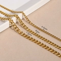 Catene a maglia cubana in acciaio inossidabile dorato in larghezze 4,5mm, 6mm e 7,5mm - 4.5mm*60cm / Oro