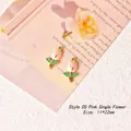 Detailed view of pink tulip pendants for DIY jewelry making with dimensions 11x22mm - Style 05 Pink Single Flower