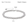 Detail view of 6mm stainless steel bead bracelet with welding process and lobster clasp - Lobster Clasp-6mm