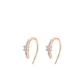 Elegant rose gold S925 silver earrings with light blue gemstone and pave zircon accents - 925 Silver / Rose Gold