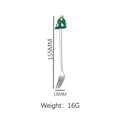 Stainless steel Christmas fork with green tree topper and dimensions 155mm x 15mm - Silver Fork - Christmas Tree 2