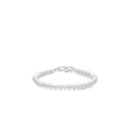 Elegantes s925 Silberarmband mit runden weißen Perlen und verstellbarem Federverschluss - S925 Sterling Silber (3mm)