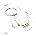 Polished silver zinc alloy bottle opener keychain with circular ring and teardrop design - X-749 Teardrop Opener