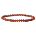Minimalist 4mm brown goldstone bead stretch bracelet with sparkling metallic finish - Gold Sandstone