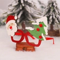 Montatura per occhiali natalizi rossi glitterati con Babbo Natale e albero - Stile Glitterato Babbo Natale & Albero
