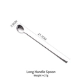 Sleek 21.7cm silver 304 stainless steel long handle spoon for dining and desserts - Long Handle Spoon