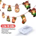 Guirnalda luces LED Navidad 1,2m con 10 colgantes y 8 modos de iluminación flash - 1.2m 10 LEDs