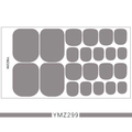 Flat lay of gray solid color 3D toenail stickers on white background, model YMZ299 - YMZ299-Light Grey