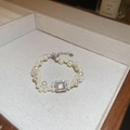 Elegant pearl bracelet featuring a square zircon pendant and silver adjustable clasp - Vintage Double Layer Pearl Square Zircon Style