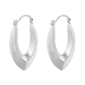 Polished silver-colored V-shape hoop earrings with a sleek hollow geometric design - VE981 White Gold V-Shape
