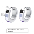 Λεπτομέρεια πλάτους 4mm και διαμέτρου 13mm για σκουλαρίκια κρίκους από σμάλτο και ατσάλι - Patchwork Μαύρο Μπλε Λευκό Μωβ (PE-016)