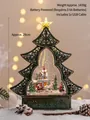 Christmas tree snow globe lantern with miniature winter scene and green metal frame - Prince Castle (Christmas Tree)
