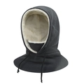 Pasamontañas de invierno gris oscuro con forro grueso de lana sherpa blanca cálida - Talla única / Gris Oscuro (Felpa)