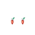 S925 sterling silver carrot stud earrings with orange and green gemstones - 925 Silver / Silver