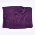 Violet cashmere scarf with elegant fringe trim, solid color unisex winter shawl - Violet
