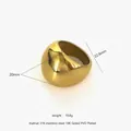 Polished 18K gold plated titanium chunky dome ring with high-gloss mirror finish for women - US 7 / Dome Gold
