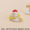 Simpatica statuina pupazzo di neve in resina per fai da te, misura 40x35x34mm e peso 24,4g - Treno di Natale 3D-Pupazzo di Neve con Zaino