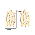 Cute golden stainless steel sea turtle stud earrings for women with hollow design 12mm - Sea Turtle / Gold
