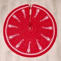 48 inch red knitted Christmas tree skirt with white gnome and snowflake patterns - 120CM (48 Inch) / Rudolph Pattern