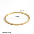 Minimalistischer 3mm goldner Edelstahlarmreif mit polierter und mattierter Oberfläche - Mattierter Spiegel Gespleißter Stil (TB7168)