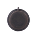 Handmade crazy horse leather mini tape measure in dark brown with retro stitching - Crazy Horse Coffee (Round)